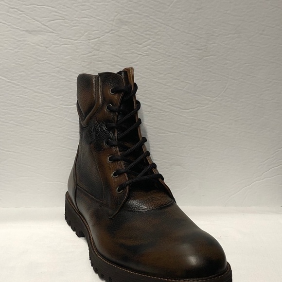 Sabatter boot brown leather round toe thick sole13